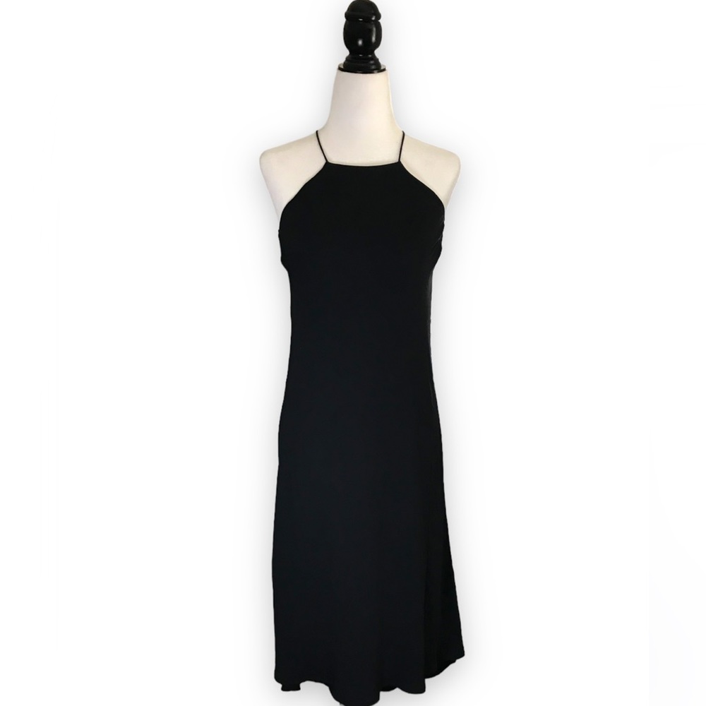 COPY - RW&Co silly crepe halter dress black